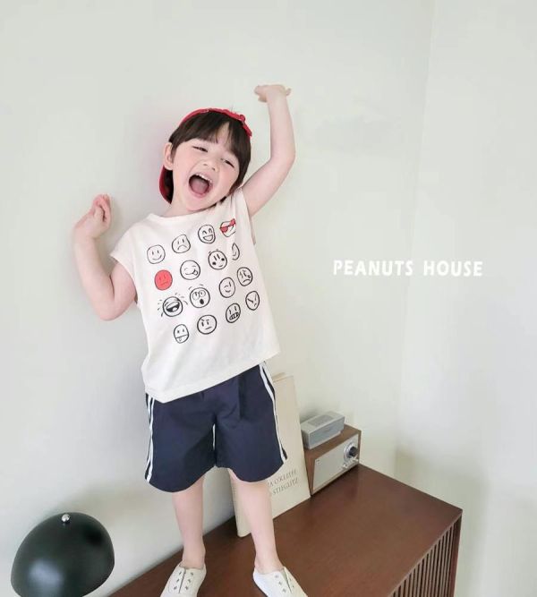 Peanuts house 花生家/2025夏/短袖上衣/表情/2色 Peanuts house 花生家/正韓童裝/短袖上衣/表情