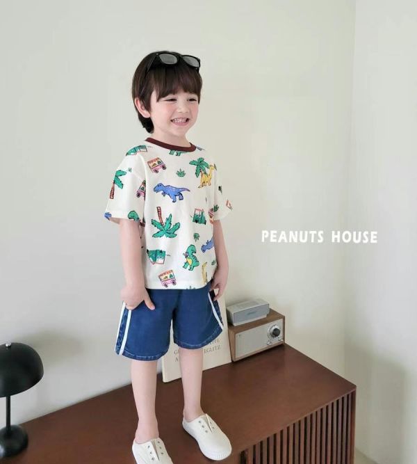 Peanuts house 花生家/2025夏/短袖上衣/恐龍 Peanuts house 花生家/正韓童裝/短袖上衣/恐龍