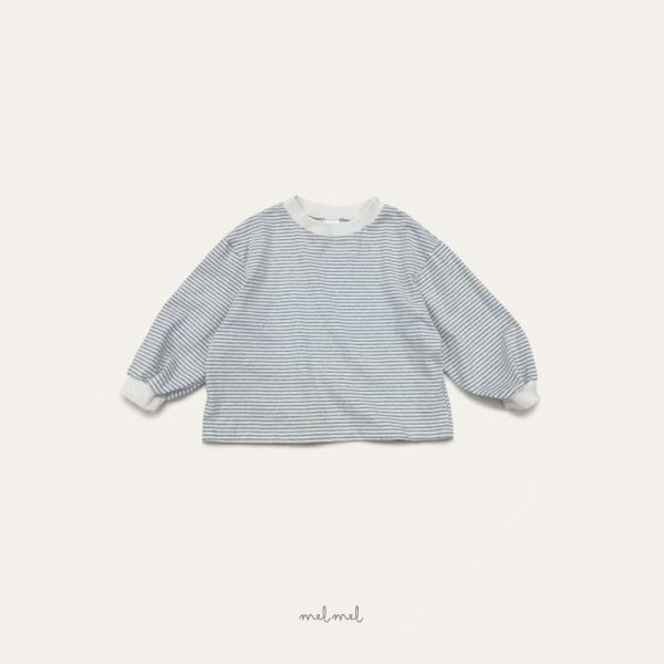 melmel/上衣長袖/袖子縮口/橫條紋配色/舒適/3色 melmel/上衣長袖/袖子縮口/橫條紋配色/舒適/正韓童裝/秋裝/童裝