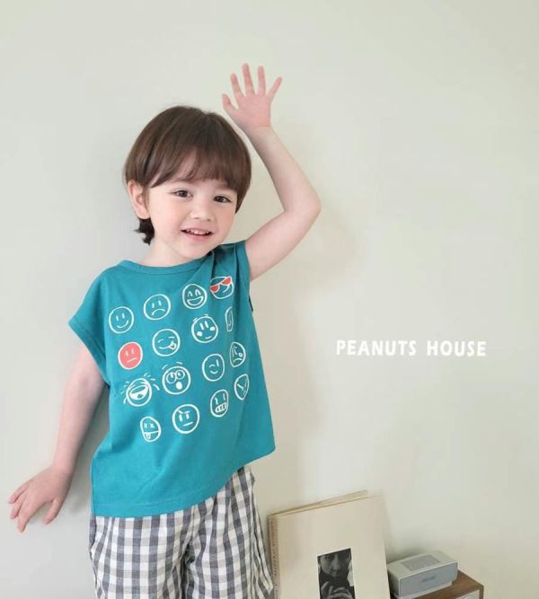 Peanuts house 花生家/2025夏/短袖上衣/表情/2色 Peanuts house 花生家/正韓童裝/短袖上衣/表情