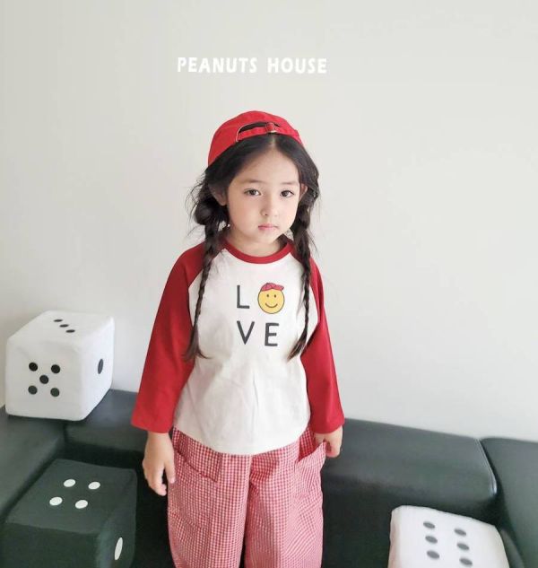 Peanuts house 花生家/長袖上衣/LOVE/美式風 Peanuts house 花生家/長袖上衣/LOVE/美式風/正韓童裝/童裝/秋裝