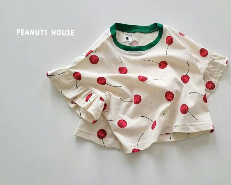 Peanuts house 花生家/2025夏/櫻桃短版上衣 Peanuts house 花生家/正韓童裝/櫻桃短版上衣