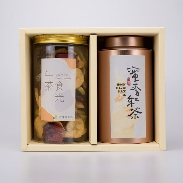 【茶食禮盒】嚴選蜜香紅茶75g＋綜合水果脆片(2罐裝/盒) 