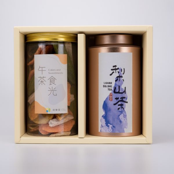 【茶食禮盒】韻雅梨山茶150g＋綜合蔬菜脆片(2罐裝/盒) 