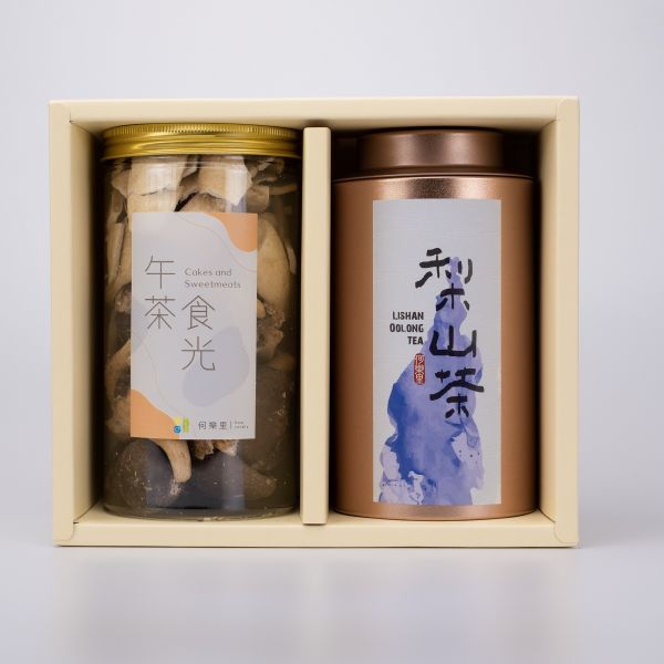 【茶食禮盒】韻雅梨山茶150g＋綜合菇菇脆片(2罐裝/盒) 