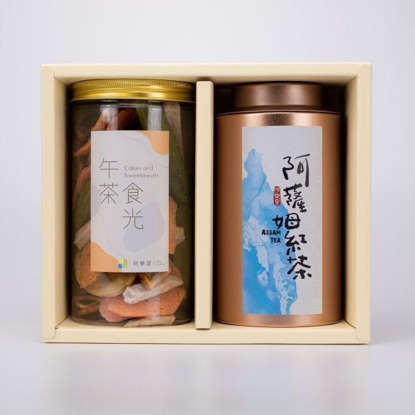【茶食禮盒】精選阿薩姆紅茶75g＋綜合蔬菜脆片(2罐裝/盒) 