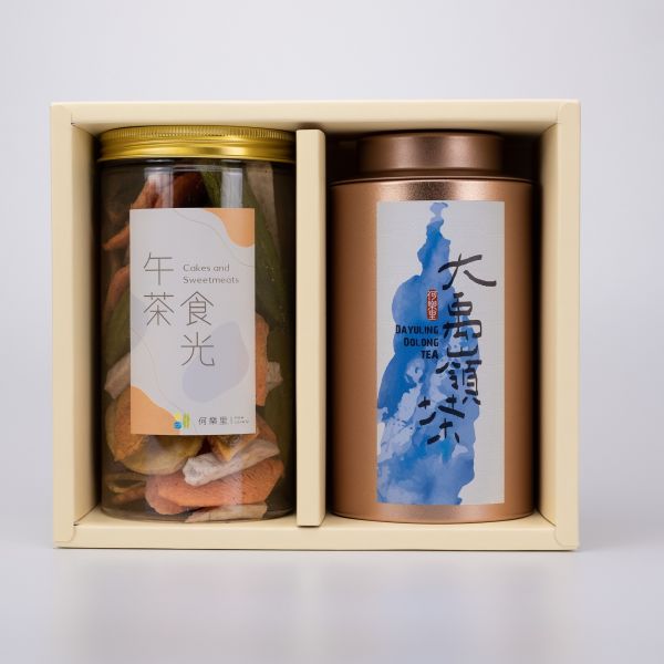 【茶食禮盒】頂級大禹嶺茶150g＋綜合蔬菜脆片(2罐裝/盒) 