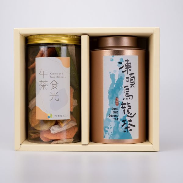 【茶食禮盒】醇厚凍頂烏龍茶150g＋綜合蔬菜脆片(2罐裝/盒) 