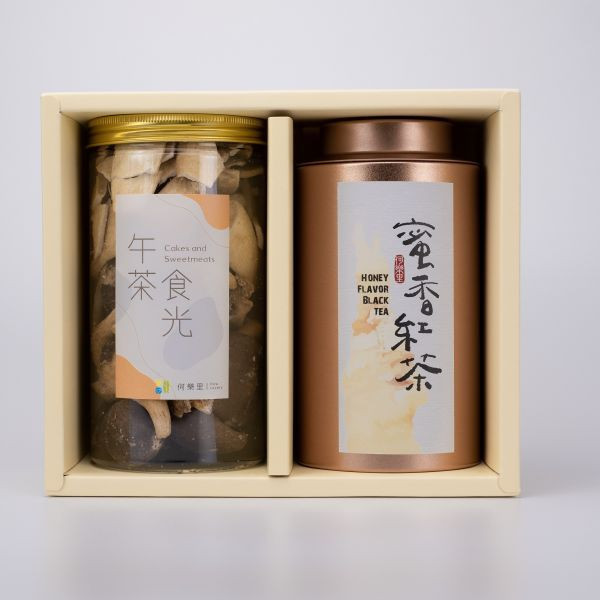 【茶食禮盒】嚴選蜜香紅茶75g＋綜合菇菇脆片(2罐裝/盒) 