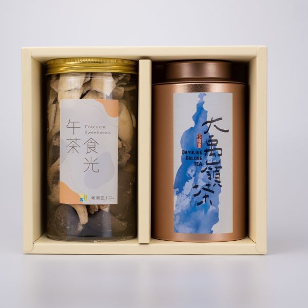 【茶食禮盒】頂級大禹嶺茶150g＋綜合菇菇脆片(2罐裝/盒) 