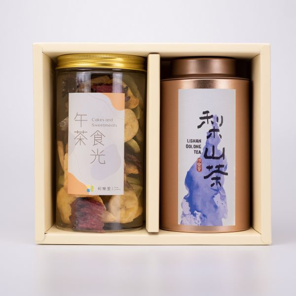 【茶食禮盒】韻雅梨山茶150g＋綜合水果脆片(2罐裝/盒) 