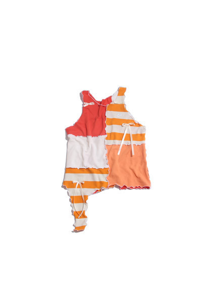 自家改製縫線拼接蝴蝶結背心 