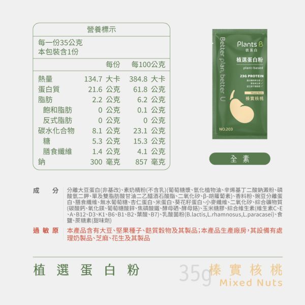 植選蛋白粉｜PlantsB 彼蛋白 