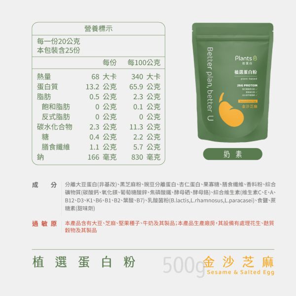 植選蛋白粉｜PlantsB 彼蛋白 