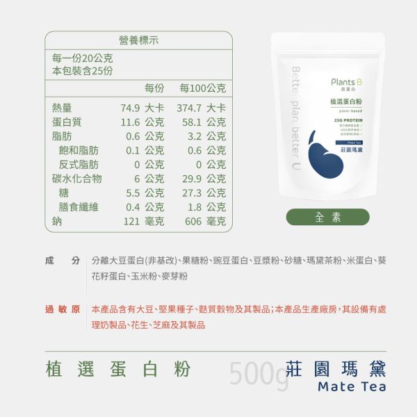 植選蛋白粉｜PlantsB 彼蛋白 