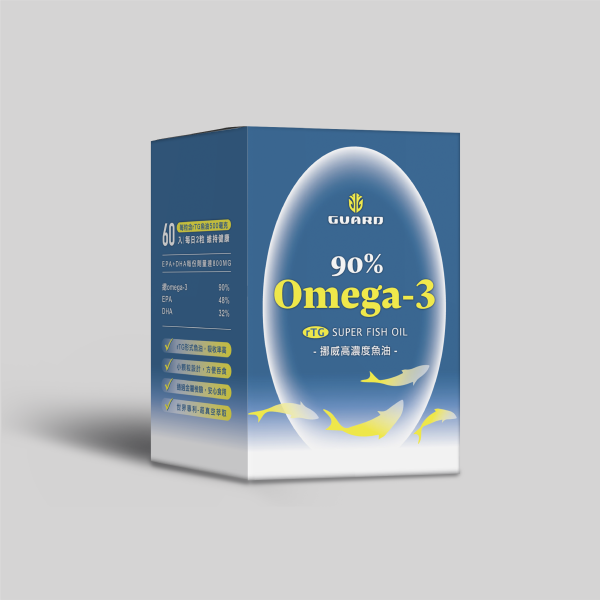 90% Omega-3 挪威高濃度魚油 ( 60顆/盒 )｜Guard守衛者 
