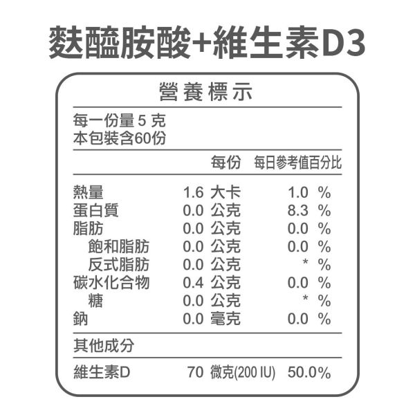 Glutamine+Vitamin D3 麩醯胺酸+維生素D3 (300g/袋)｜Guard守衛者 