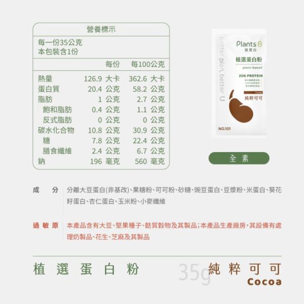 植選蛋白粉｜PlantsB 彼蛋白 