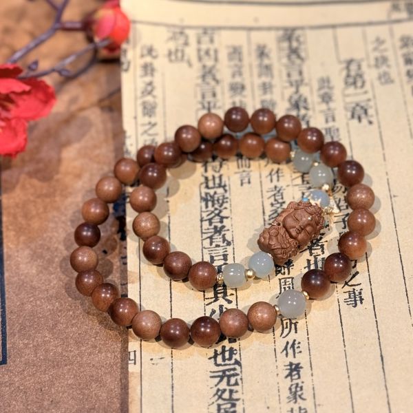 原創設計款｜綠度母 老山檀 晴水 雙圈設計款 息災 保平安 綠度母 綠小度 觀音菩薩右邊的一滴眼淚 藏地護法神 