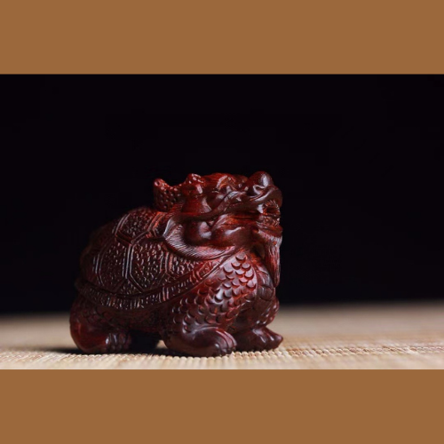 小葉紫檀藝品｜龍龜 手把件 有附吊繩 招財 把玩 文玩 避邪 擋煞 