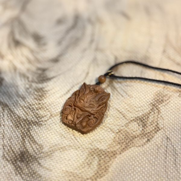 老山檀香藝品｜鳳九 九尾狐 牌牌 吊飾 車掛 項鍊 招財 招人緣桃花 口才 平安 
