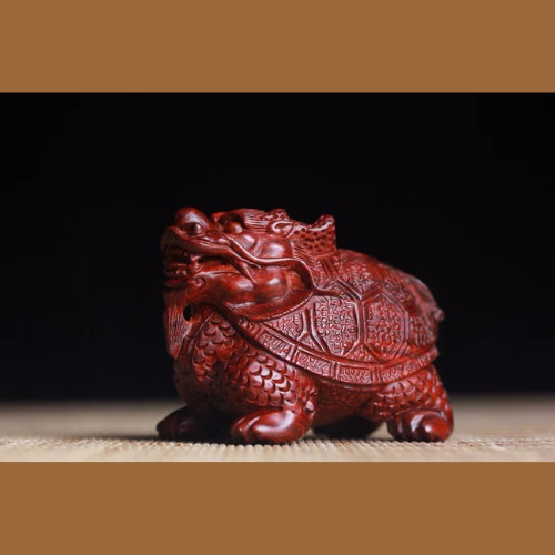 小葉紫檀藝品｜龍龜 手把件 有附吊繩 招財 把玩 文玩 避邪 擋煞 