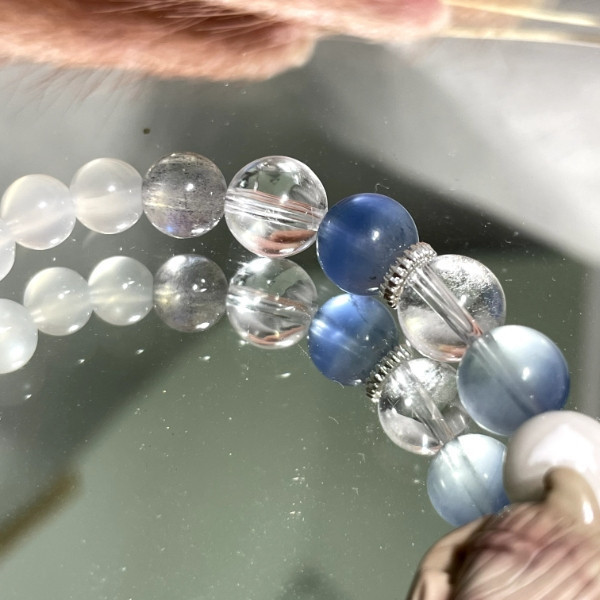 月之鹿 阿拉善,藍螢石,白水晶,灰月光,白月光