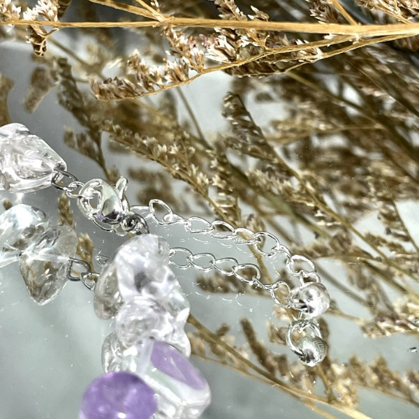 高雅 烏拉圭紫水晶,玻利維亞紫水晶,白水晶,手鍊