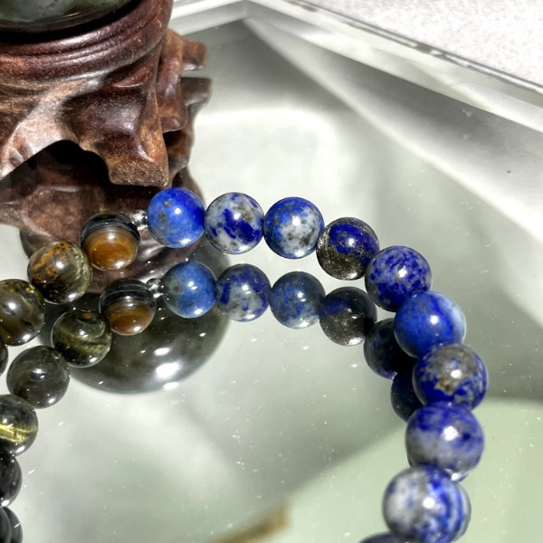 簡約夢幻 水晶,彩虎眼,青金石,手鍊