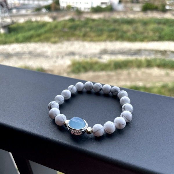 寧靜 水晶,白松石,海藍寶,手鍊