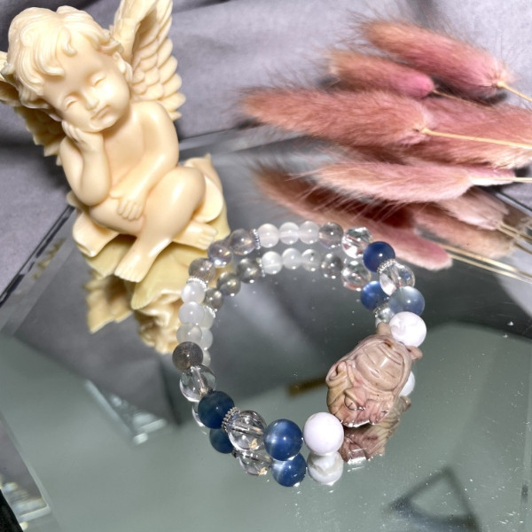 月之鹿 阿拉善,藍螢石,白水晶,灰月光,白月光