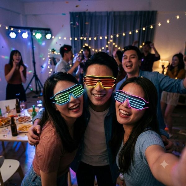【立德盟創】台灣隔日出貨 LED發光眼鏡 冷光眼鏡 LED眼鏡 派對 夜店蹦迪 表演 生日禮物 百葉窗/馬賽克款 抖音 