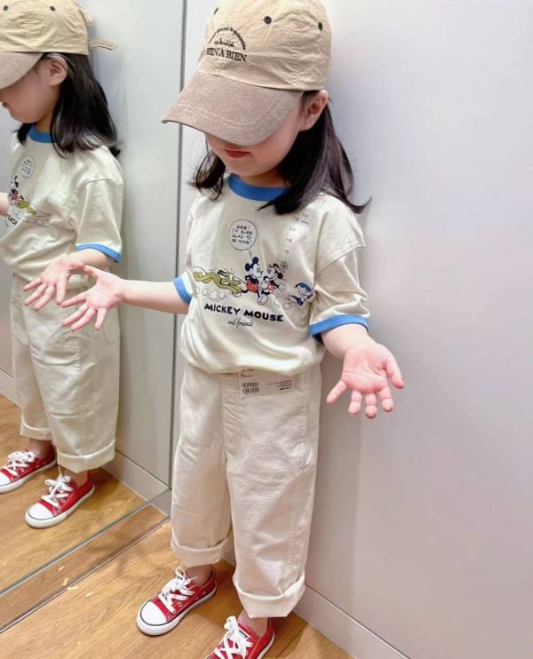 U家同款親子撞色迪士尼短袖 