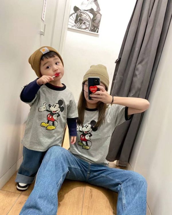 U家同款親子撞色迪士尼短袖 