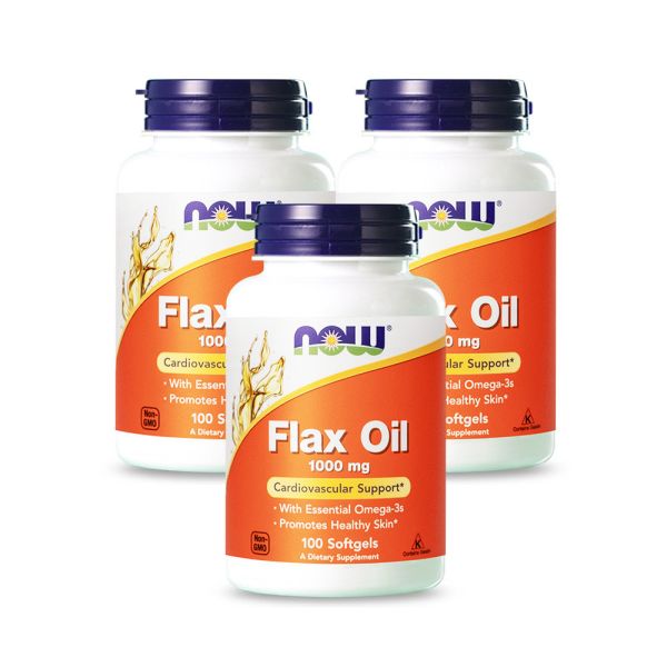 55折-NOW健而婷 亞麻仁油 (100顆/瓶)三瓶組【代謝暢通】 亞麻仁油,flax oil,不飽和脂肪