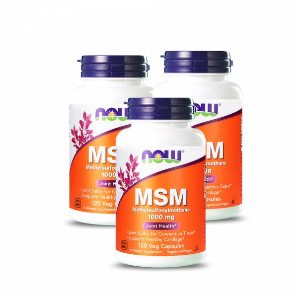 55折-NOW健而婷 MSM 1000 (120顆/瓶)三瓶組【環節養護】 MSM,關節,軟骨素,葡萄糖胺