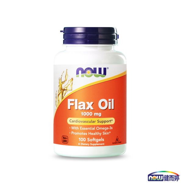 6折-NOW健而婷 亞麻仁油 (100顆/瓶)【代謝暢通】 亞麻仁油,flax oil,不飽和脂肪