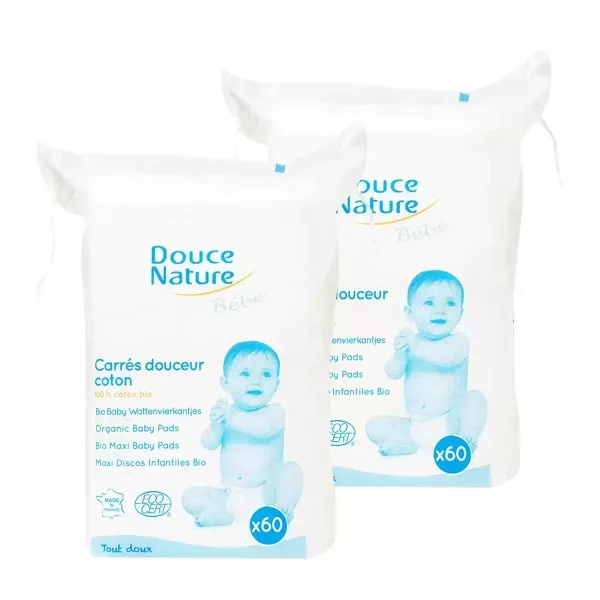Douce Nature 金盞花嬰幼兒擦拭棉片 60張 X 2入 