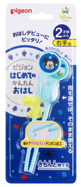 貝親 迪士尼寶寶練習筷(米奇唐老鴨/藍/右手) 
