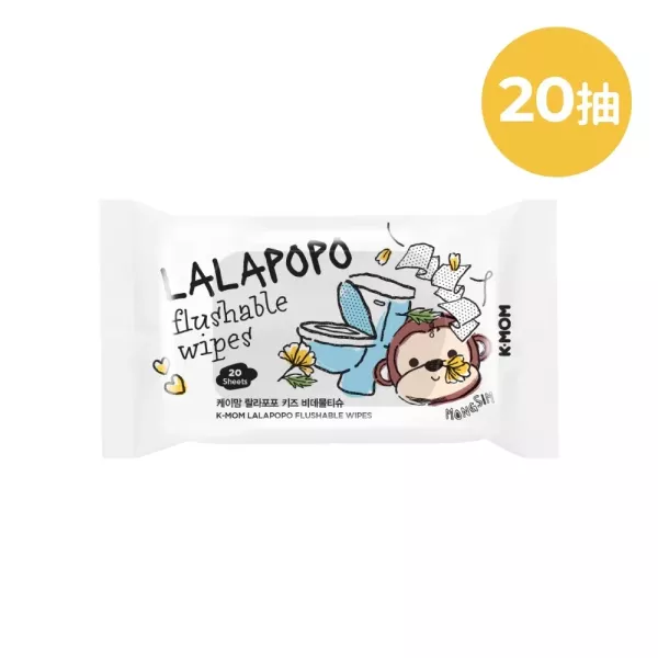 MOTHER-K LALAPOPO 金盞花可沖式濕紙巾20抽(單包/箱購) 