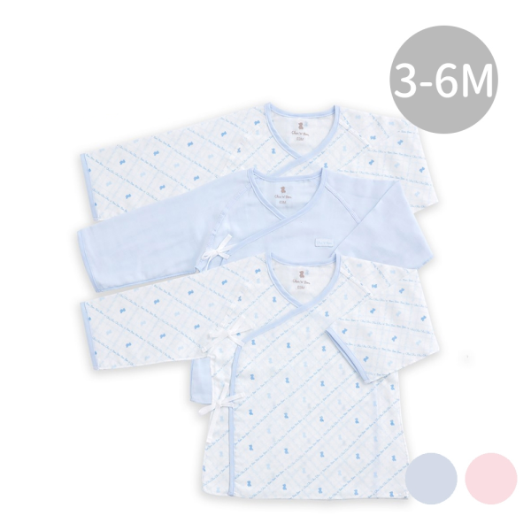 Chic“a”Bon 新經典紗布肚衣-3入(藍/粉) 