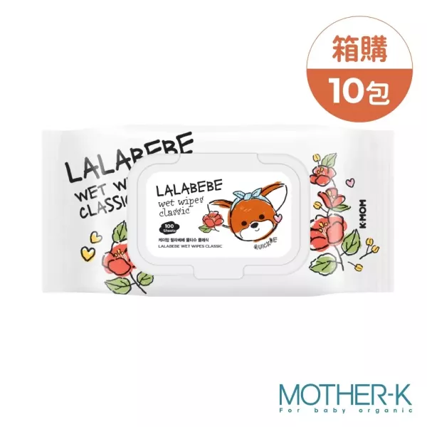 MOTHER-K LALAPOPO 大馬士革玫瑰絲柔濕紙巾100抽-掀蓋款(單包/箱購) 