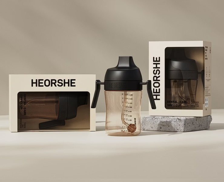 HEORSHE 牙齒護理吸管學習水杯 300ml 