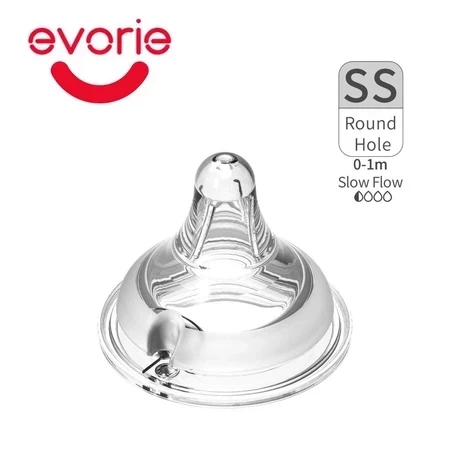 Evorie 寬口徑奶瓶母乳實感奶嘴(SS/S/M//+) 