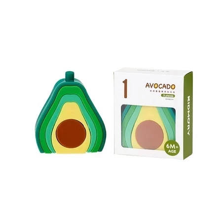 KIDMORY 矽膠疊疊樂感統玩具(酪梨/檸檬) 