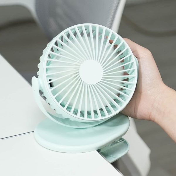 艾美特日系簡約風USB桌/夾式充電扇 