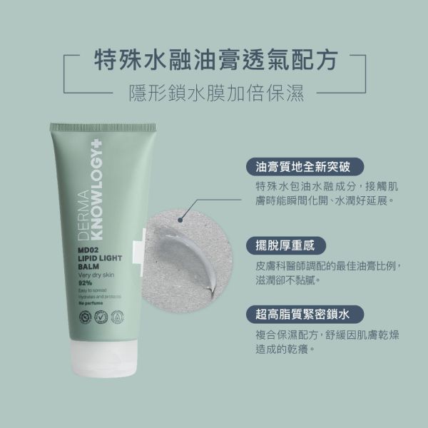 Derma丹麥德瑪 MD02 高效鎖水修護膏 200ml 易敏養膚系列 