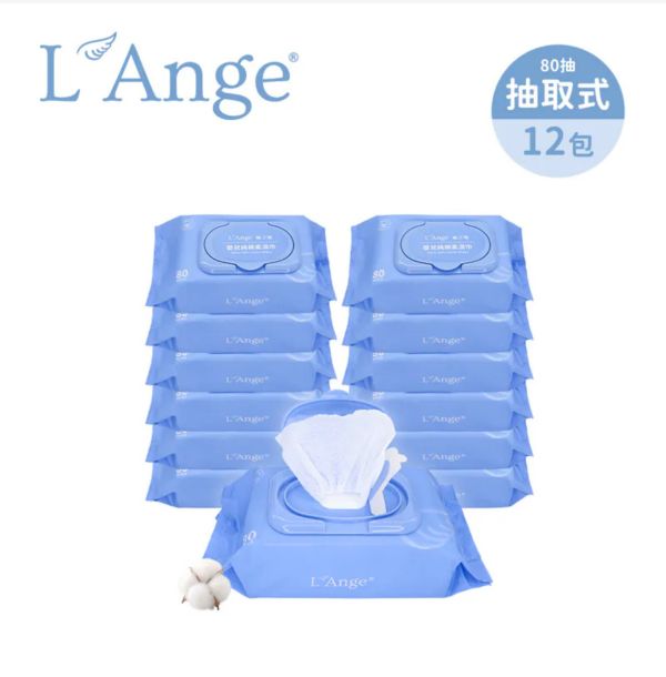 L'Ange 棉之境 嬰兒純棉柔濕巾 20抽/80抽(多入可選) 