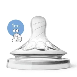 AVENT 親乳感防脹氣奶嘴雙入裝 慢流量 1M+ 二號 
