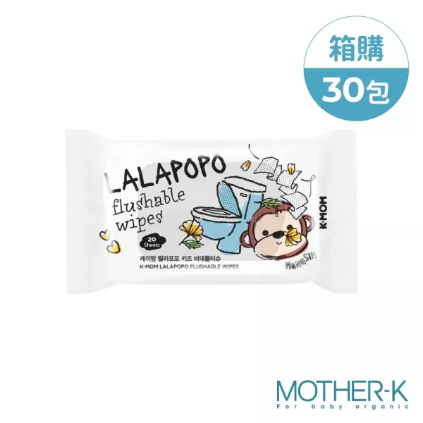 MOTHER-K LALAPOPO 金盞花可沖式濕紙巾20抽(單包/箱購) 